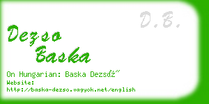 dezso baska business card